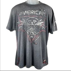 American Fighter Mens XL‎ Y2K Gray Short Sleeve Graphic T-Shirt